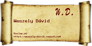 Weszely Dávid névjegykártya