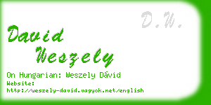 david weszely business card