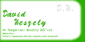 david weszely business card